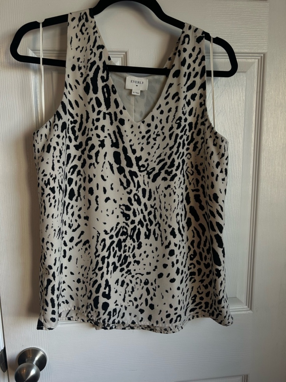 Everly Black and Cream Animal Print V-Neck Camisole